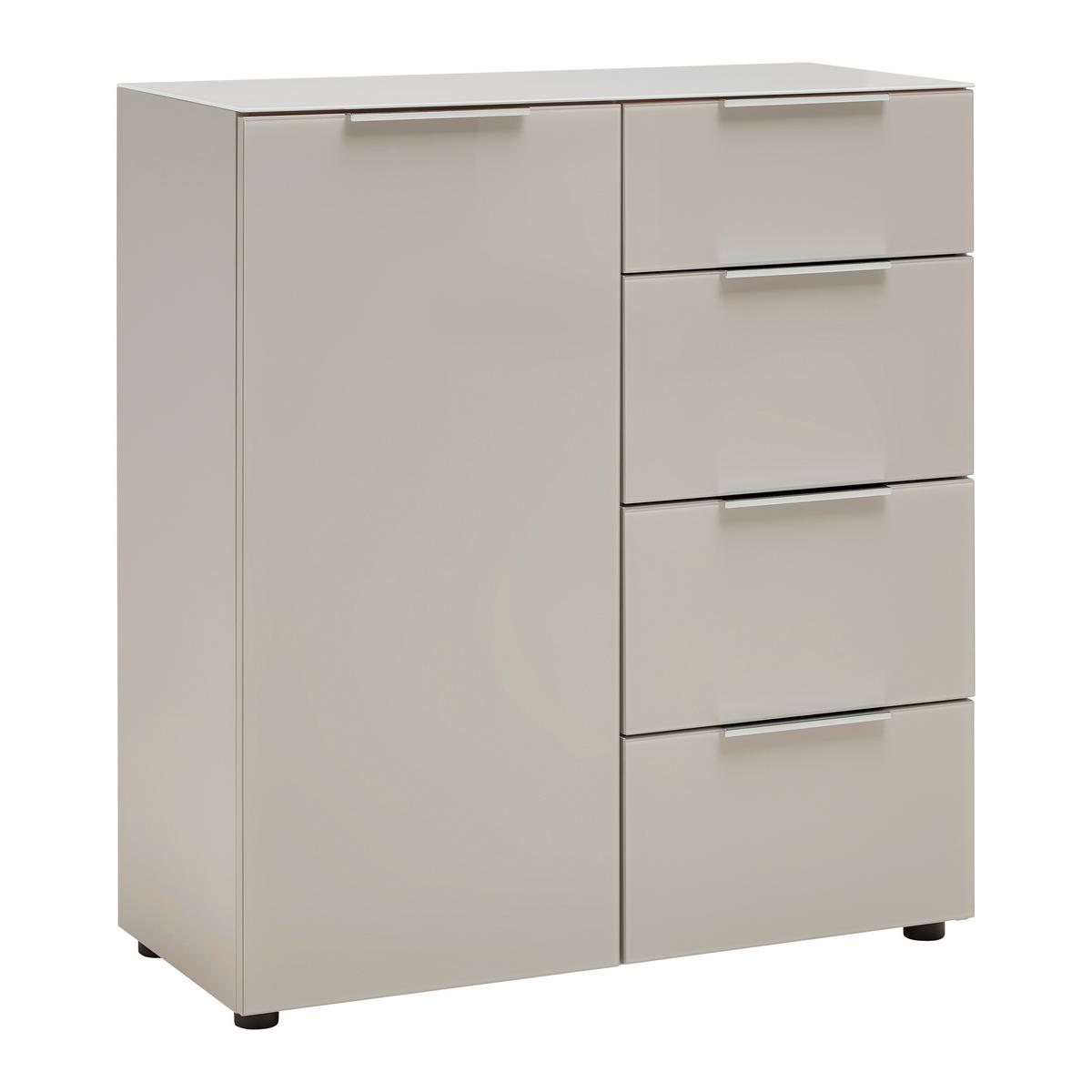 Kommode Siena Kaschmir - Chromfarben/Kaschmir, Modern, Glas/Holzwerkstoff (90/99/40cm) - Mömax