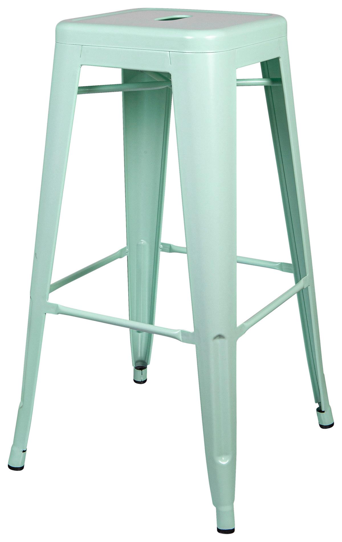 Barski Stol Vantaggio High Brush, Pastelno Zelena, Mat - črna/pastelno zelena, Basics, kovina (44/77/44cm) - MID.YOU