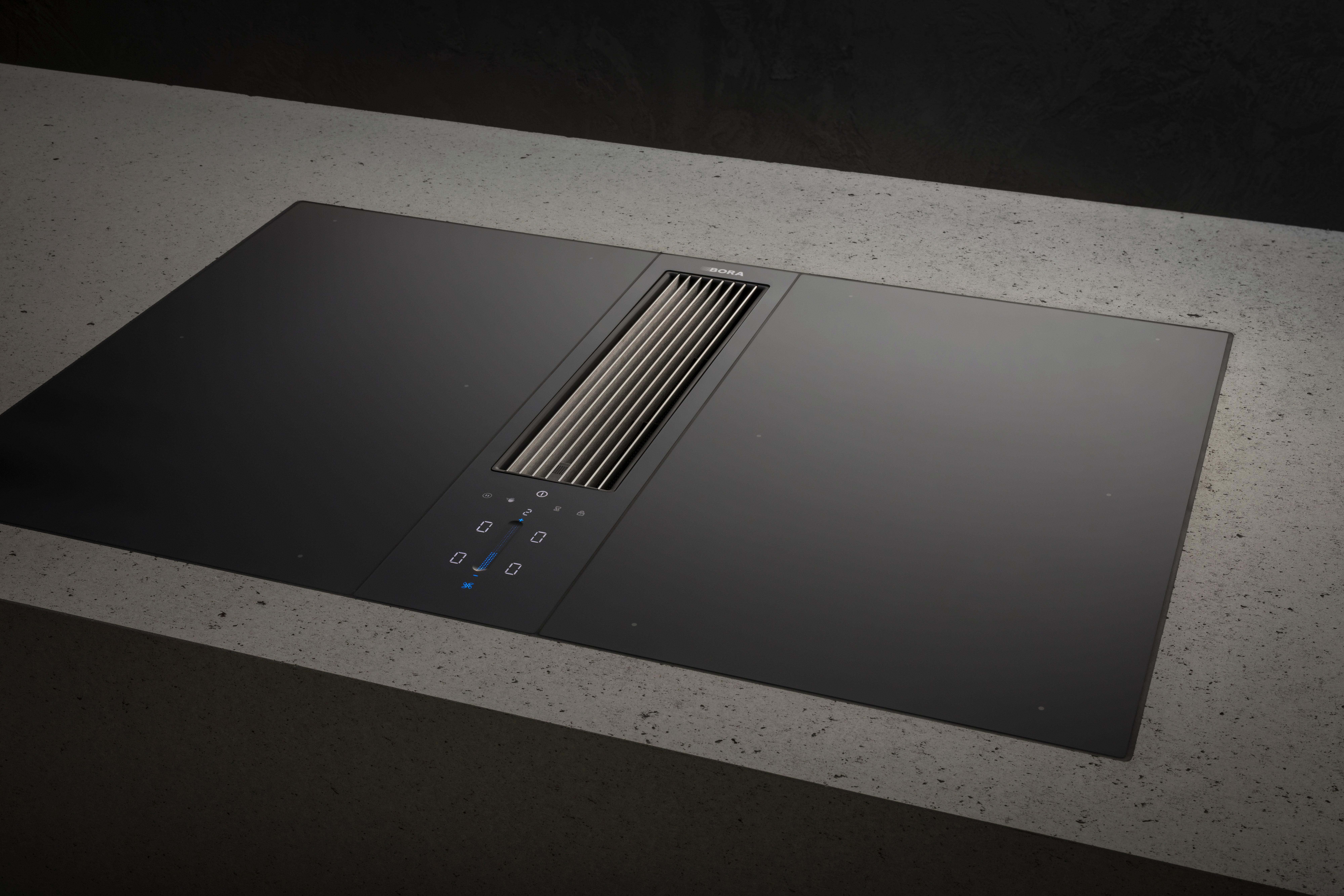 Kochfeld-Dunstabzug-Kombi CKA2FI - Schwarz, Trend, Glas/Metall (77cm) - Bora