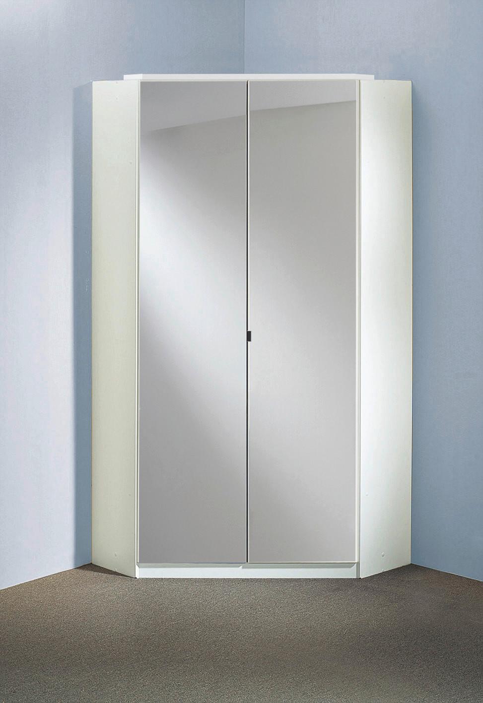 Kutni Ormar Clack - bijela/srebrne boje, Basics, drvni materijal (95/198/95cm) - Modern Living