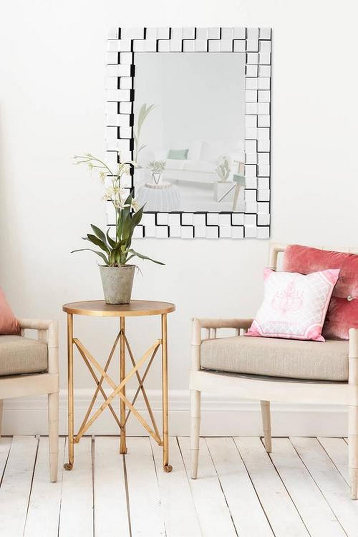 WANDSPIEGEL 58NWY - Silberfarben, Basics, Glas/Metall (65/85/2,8cm) - Kayoom