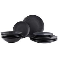 Tafelservice Black aus Steingut, 12-teilig - Schwarz, MODERN, Keramik - Premium Living