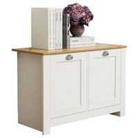 Kommode Balusa M - Honigeiche/Weiss, Lifestyle, Holzwerkstoff/Metall (89/60/40cm) - MID.YOU