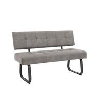 Sitzbank Luise Grau - Dunkelgrau/Anthrazit, Trend, Textil/Metall (140/90/64cm) - MID.YOU
