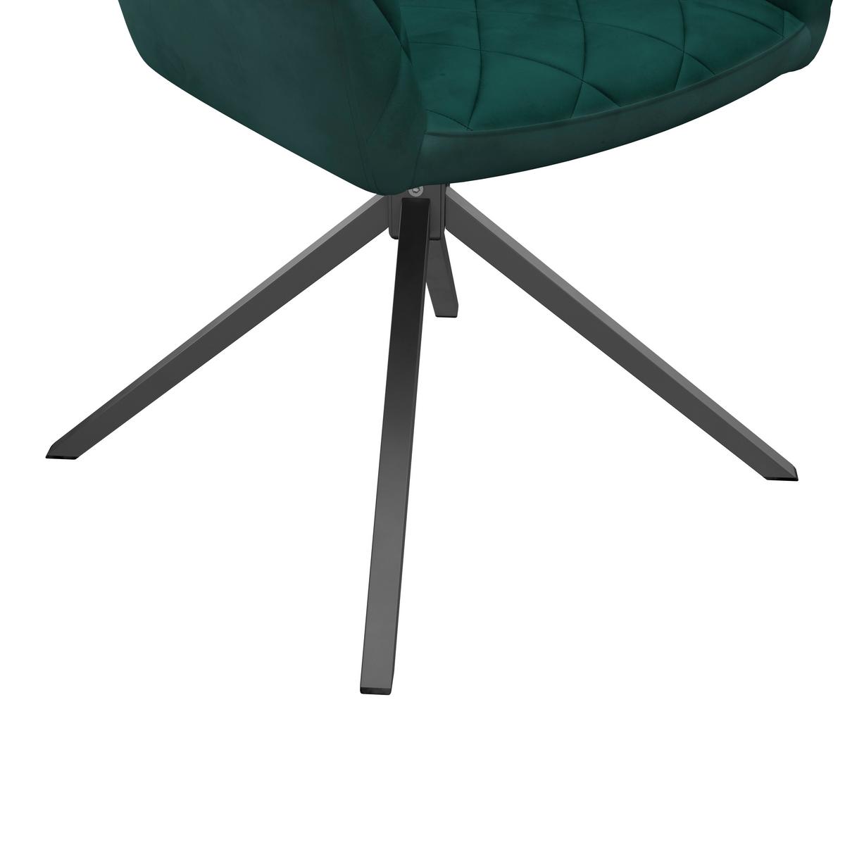 Stol Patti, Zelena, Vrtljiv - črna/zelena, Konvencionalno, kovina/tekstil (58/81/54cm)