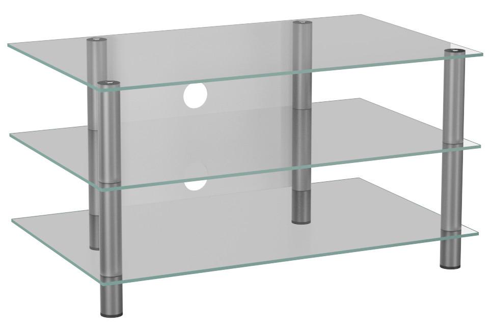 Phonotisch Netasa ca. 95x45 cm Transpar./Silber - Klar/Silberfarben, KONVENTIONELL, Glas/Metall (95/45/42cm) - MID.YOU