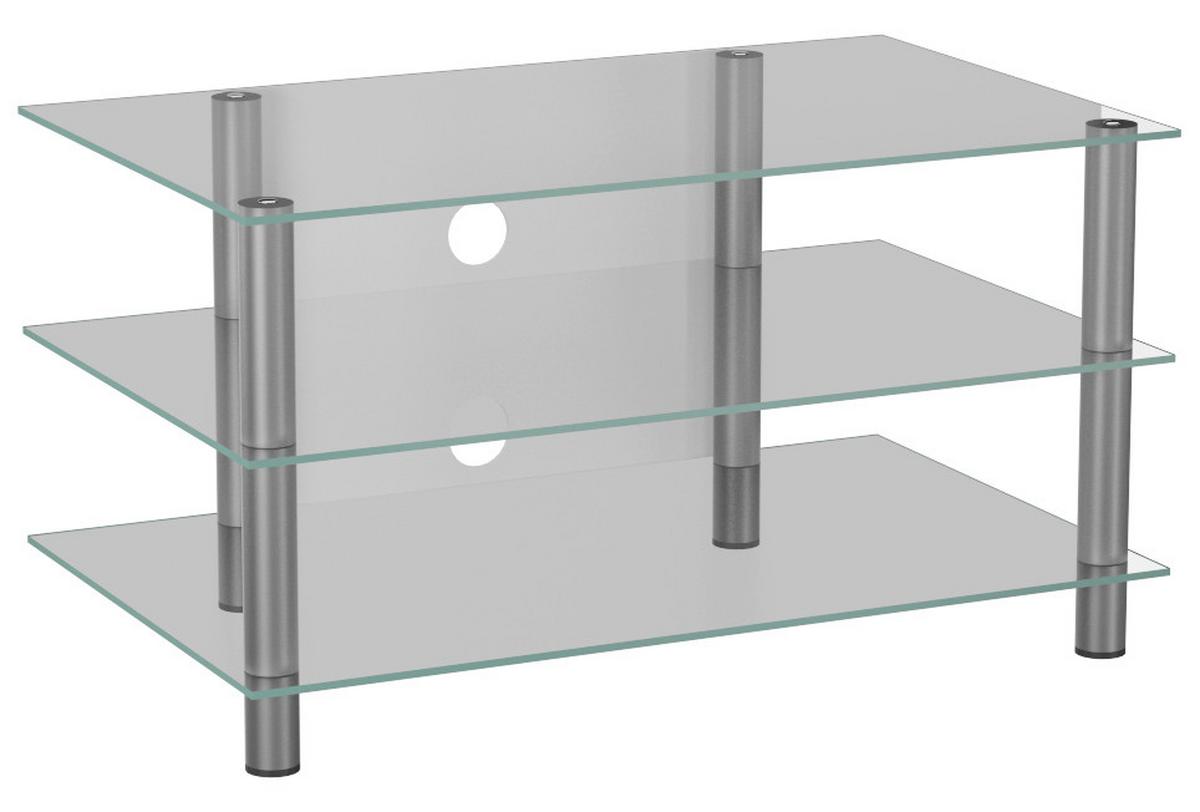 Phonotisch Netasa ca. 95x45 cm Transpar./Silber - Klar/Silberfarben, KONVENTIONELL, Glas/Metall (95/45/42cm) - MID.YOU