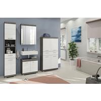 Kopalnica Scout, Antracit, Bela, 4-Delno - siva/bela, Moderno, umetna masa/leseni material (171cm) - MID.YOU