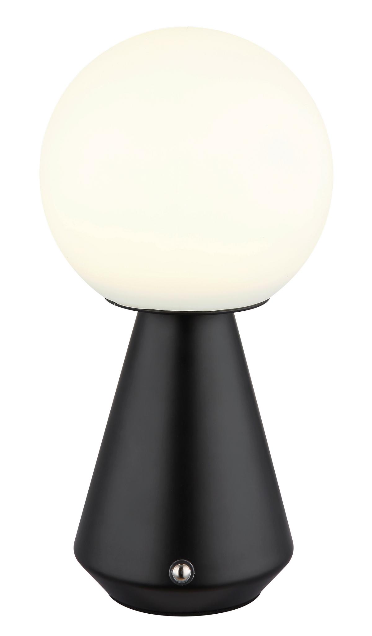 AKKU-TISCHLEUCHTE 21029S SORA - Weiss/Schwarz, Design, Kunststoff/Metall (12/23,5cm) - Globo