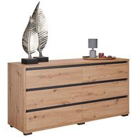 KOMODA SZEROKA LINE - kolor dębowy/antracytowy, Design, materiał drewnopochodny/tworzywo sztuczne (160/79/48cm) - Carryhome