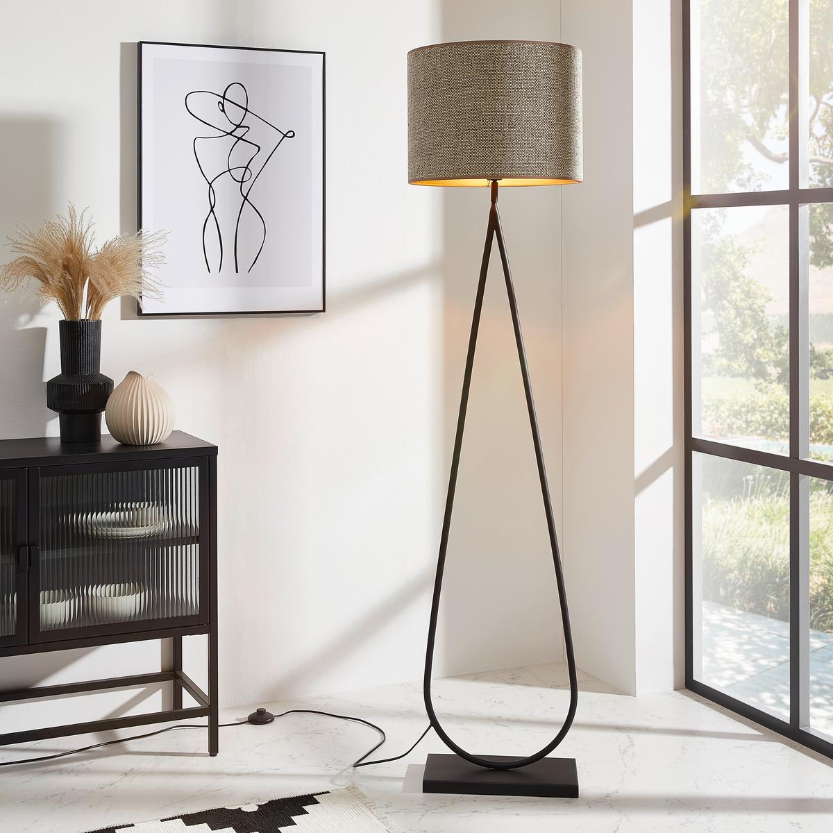 LAMPA STOJĄCA 8213612 - czarny, Trend, metal (35/17/137cm) - Light & Living