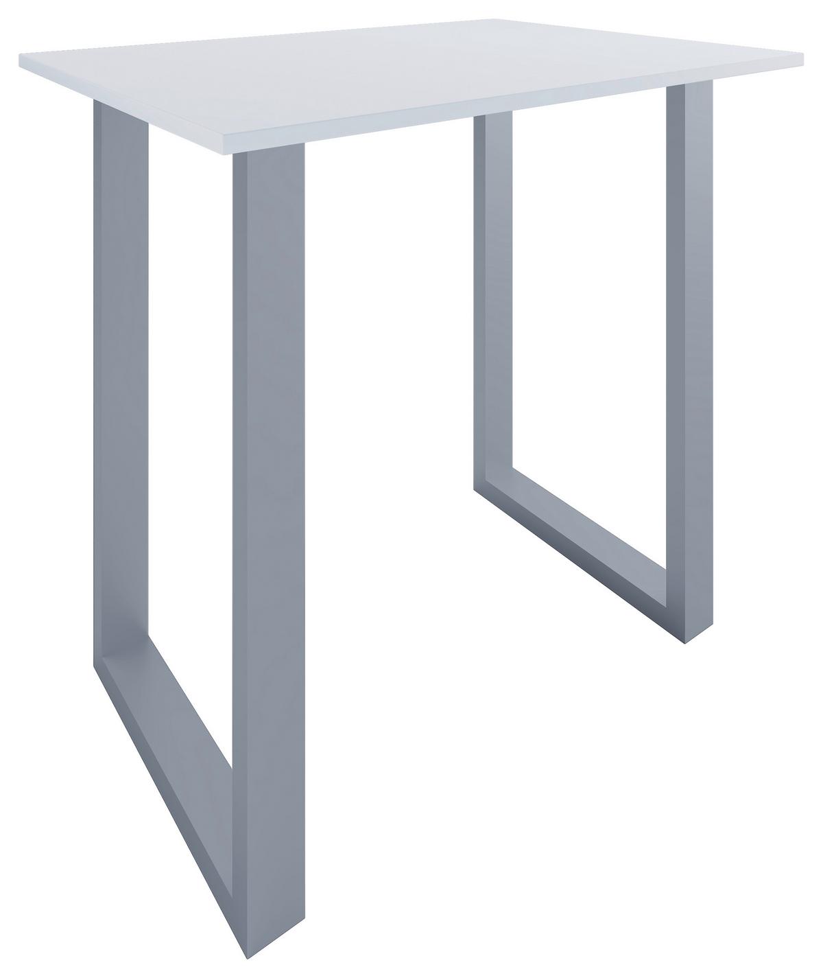 BARTISCH XONA B 110X80 - Weiss/Silberfarben, Konventionell, Holzwerkstoff/Metall (110/102/80cm)