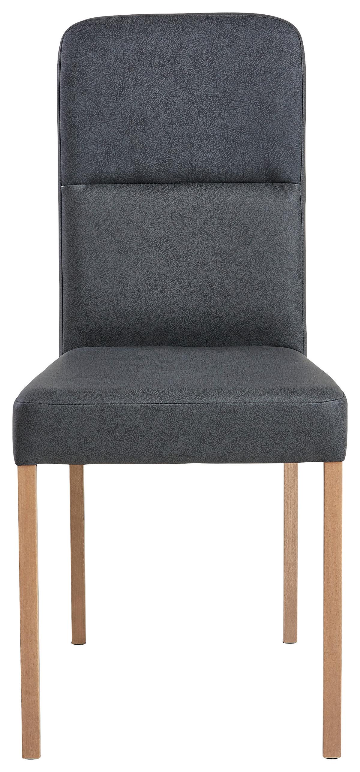 Stuhl Solar in Schwarz Lederlook - Eichefarben/Schwarz, Basics, Holz/Textil (45/90/55cm) - Based