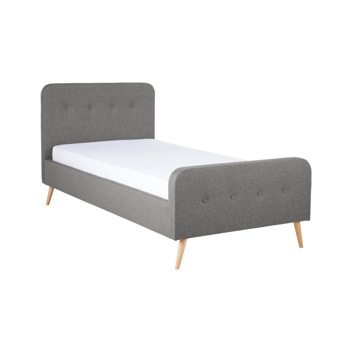 Polsterbett Barleta Dunkelgrau ca. 90x200cm - Dunkelgrau/Naturfarben, MODERN, Holz/Textil (90/200cm) - Mömax