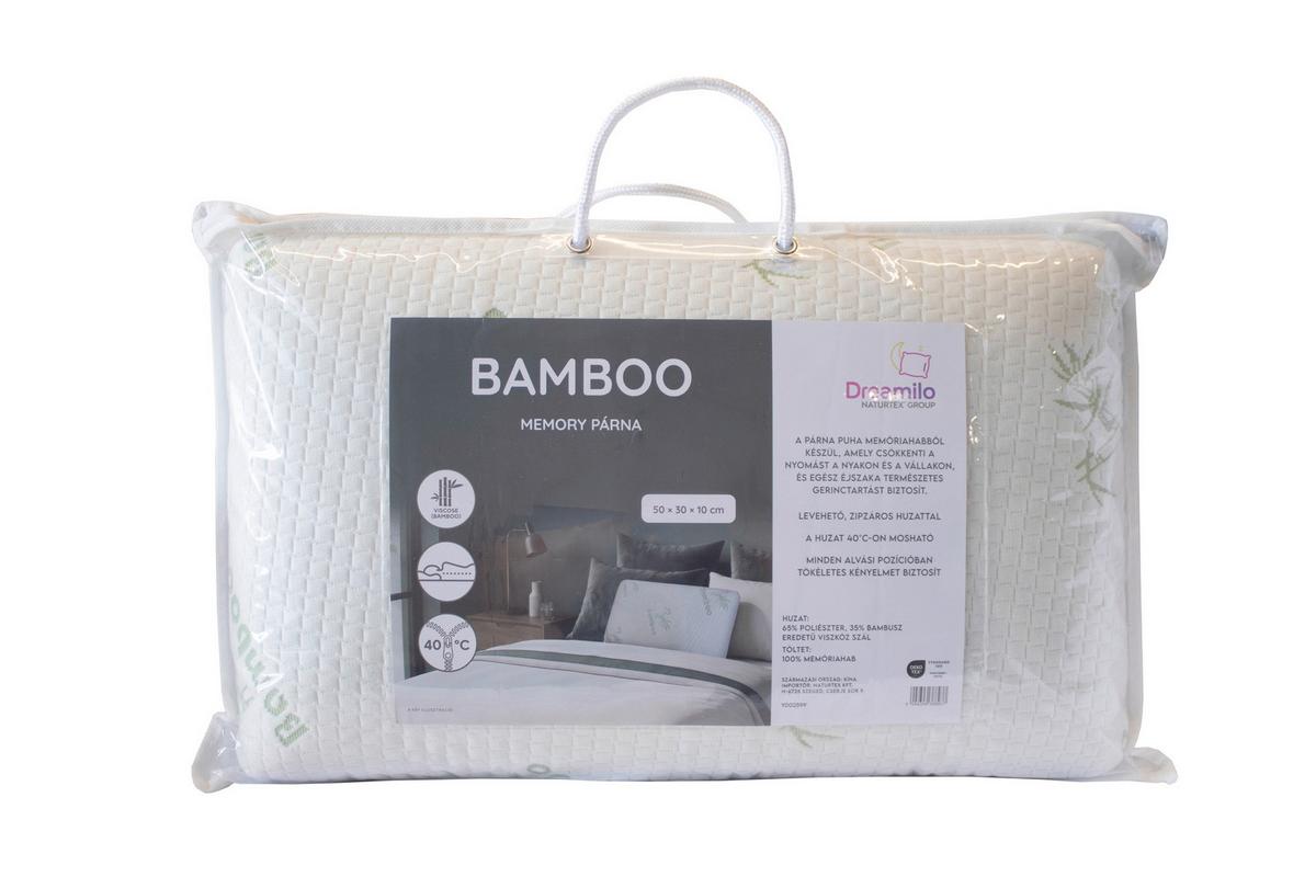 Memory Bambusz Párna Dreamilo 50/30 - fehér, műanyag/textil (50/30/10cm) - Naturtex