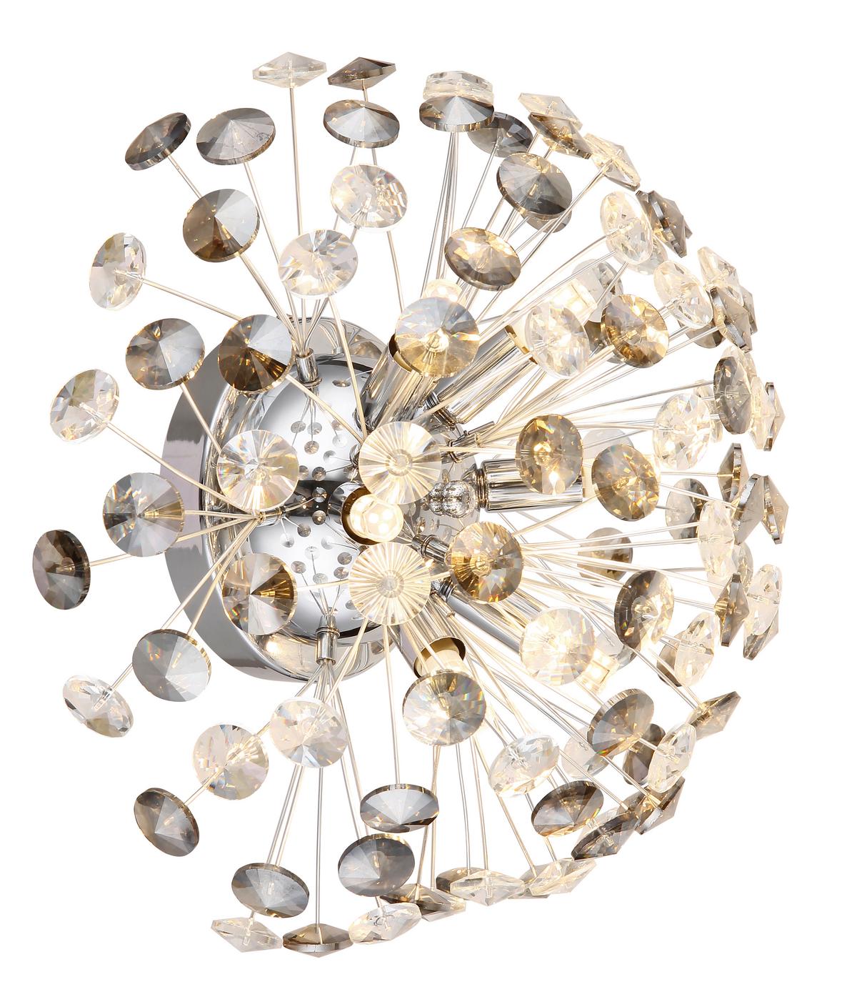 KRISTALL-WANDLEUCHTE 64135WC KATRINA - Klar/Chromfarben, Konventionell, Glas/Metall (40/22,5cm) - Globo