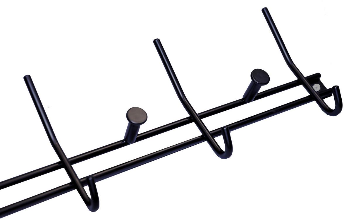 Cuier de perete cu cârlige ELLA 2 - negru, Modern, metal (54/15,6/5,3cm) - Modern Living