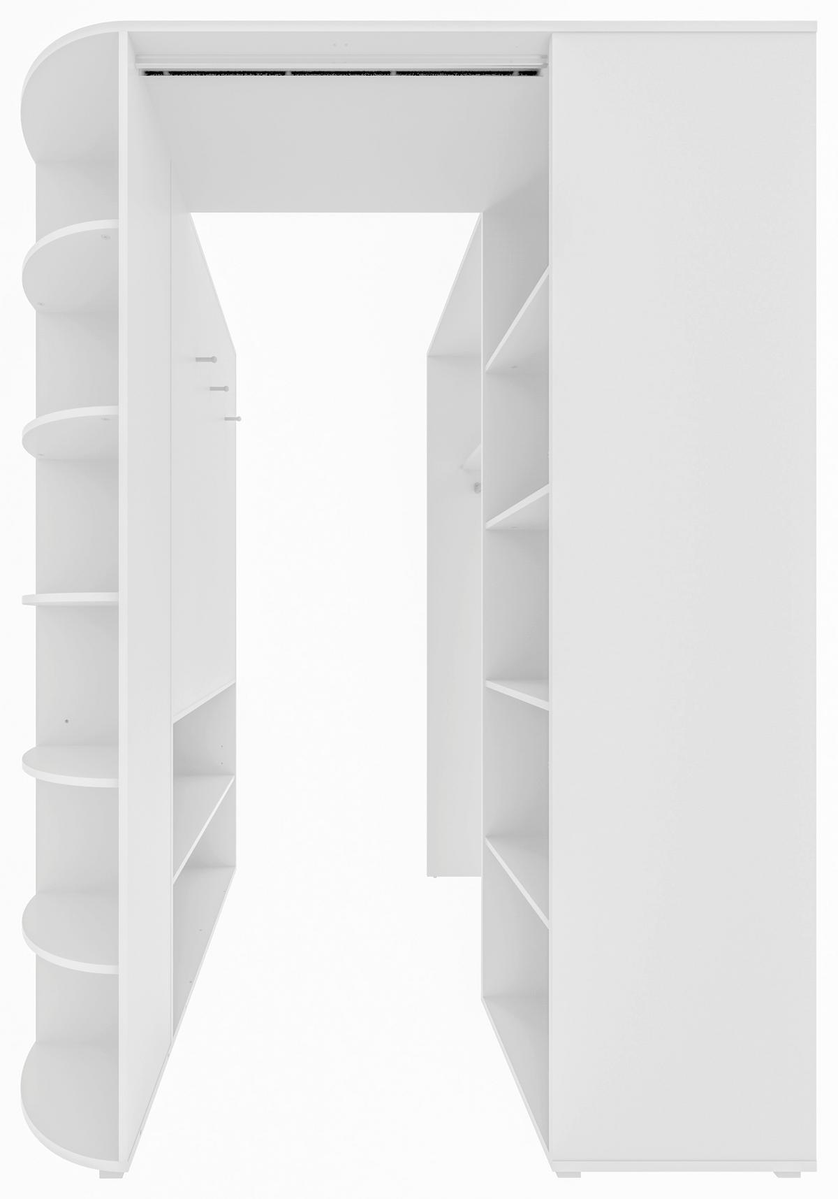 Eckschrank Young Grau/Weiß - Graphitfarben/Alufarben, KONVENTIONELL, Holzwerkstoff/Kunststoff (124/198/148cm) - Mömax