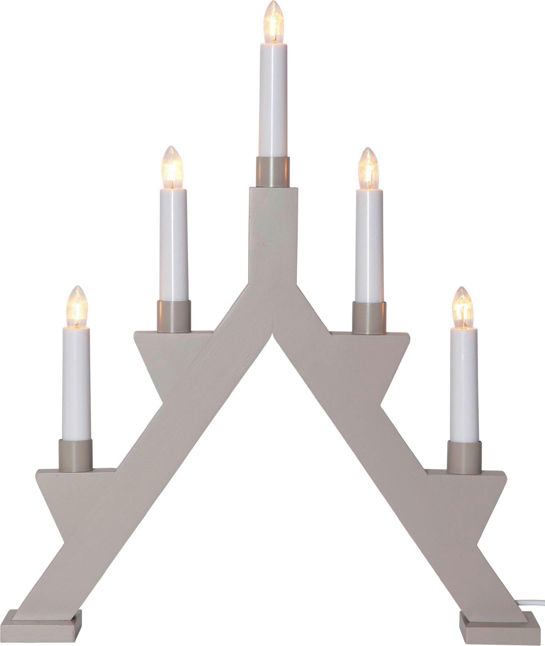 DEKORACJA ŚWIETLNA LED 410347 KERZENSTÄNDER - biały/szary, Basics, tworzywo sztuczne/metal (42/7/34cm) - Eglo