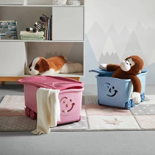 Škatla S Pokrovom Kids - svetlo modra, Konvencionalno, umetna masa (58/39/32cm) - Based