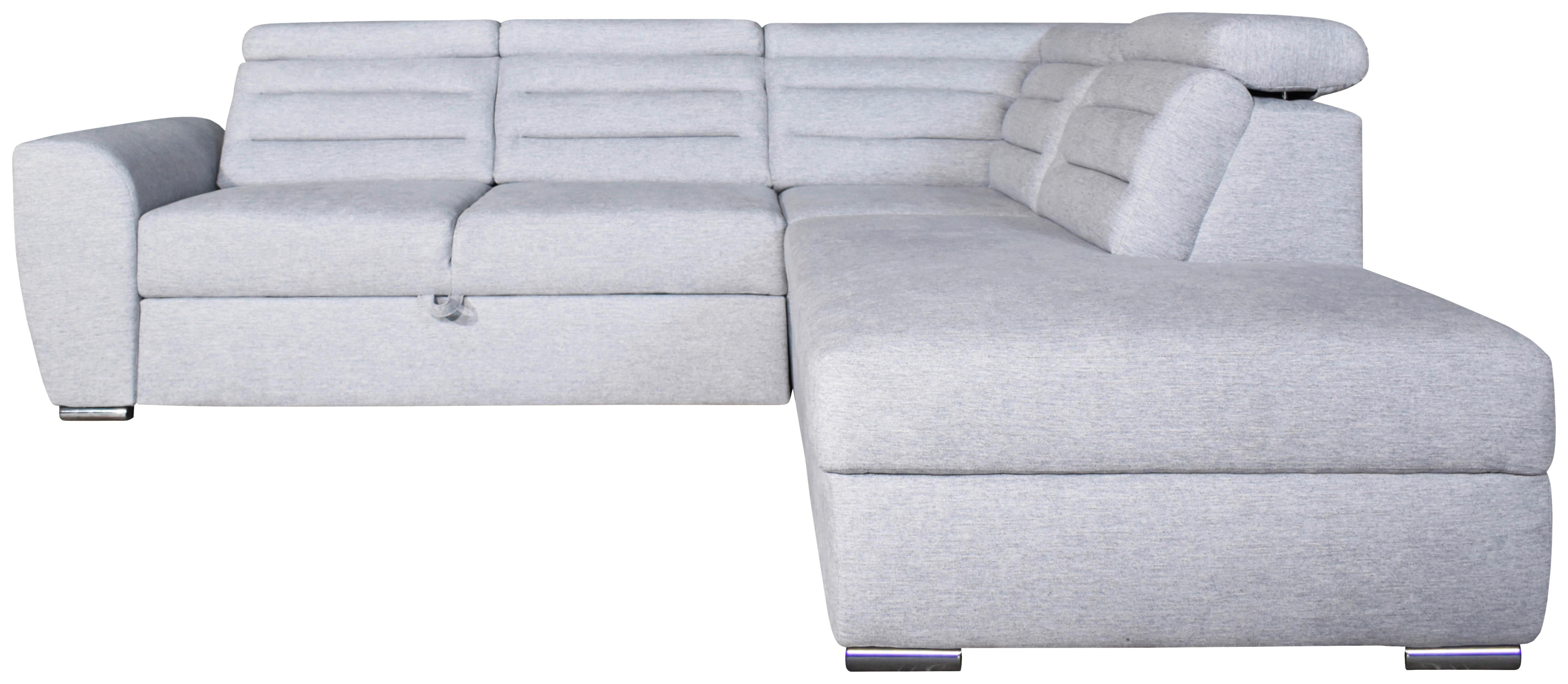 Kutna Garnitura Omega - siva/boje kroma, Moderno, drvni materijal/drvo (252/83-99/221cm) - Modern Living