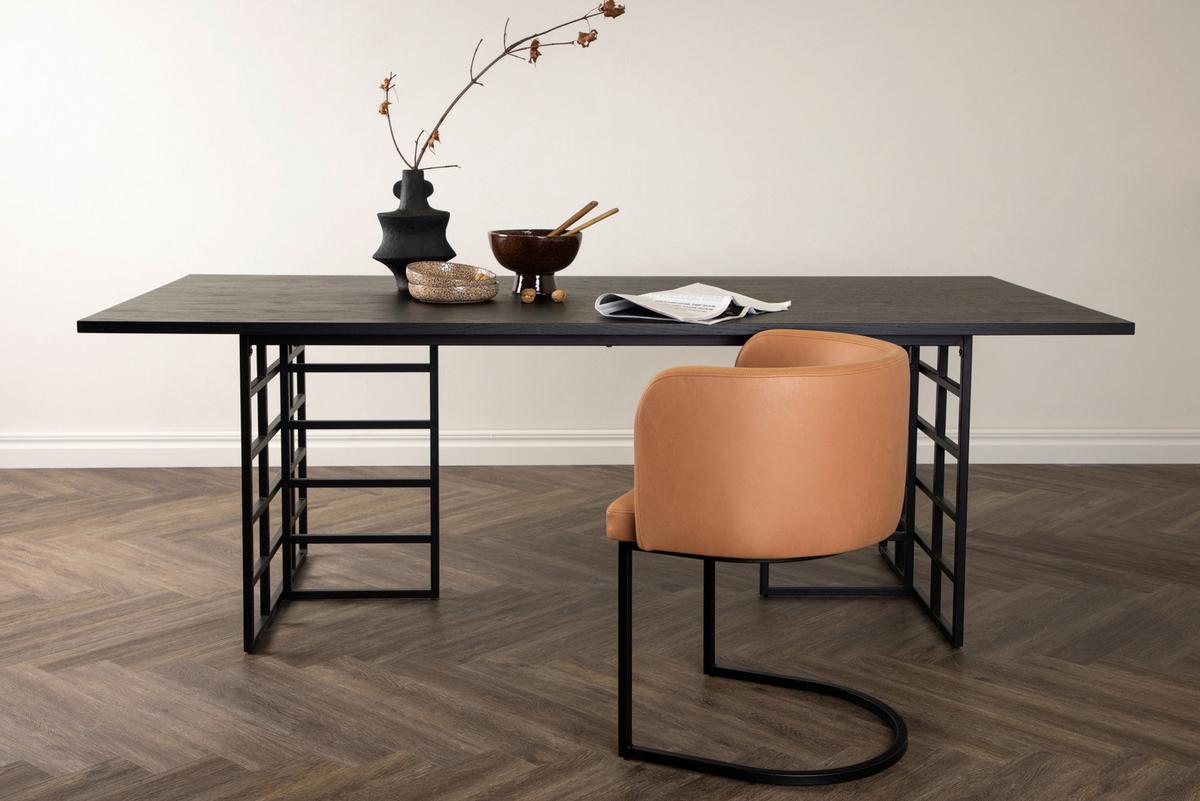ESSTISCH YSTAD - Schwarz, Design, Holz/Metall (220/100/75cm) - Livetastic