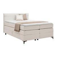 Boxspringbett Bari Creme Ca. 140x200cm - Creme/Schwarz, Konventionell, Textil/Metall (140/200cm) - Mömax
