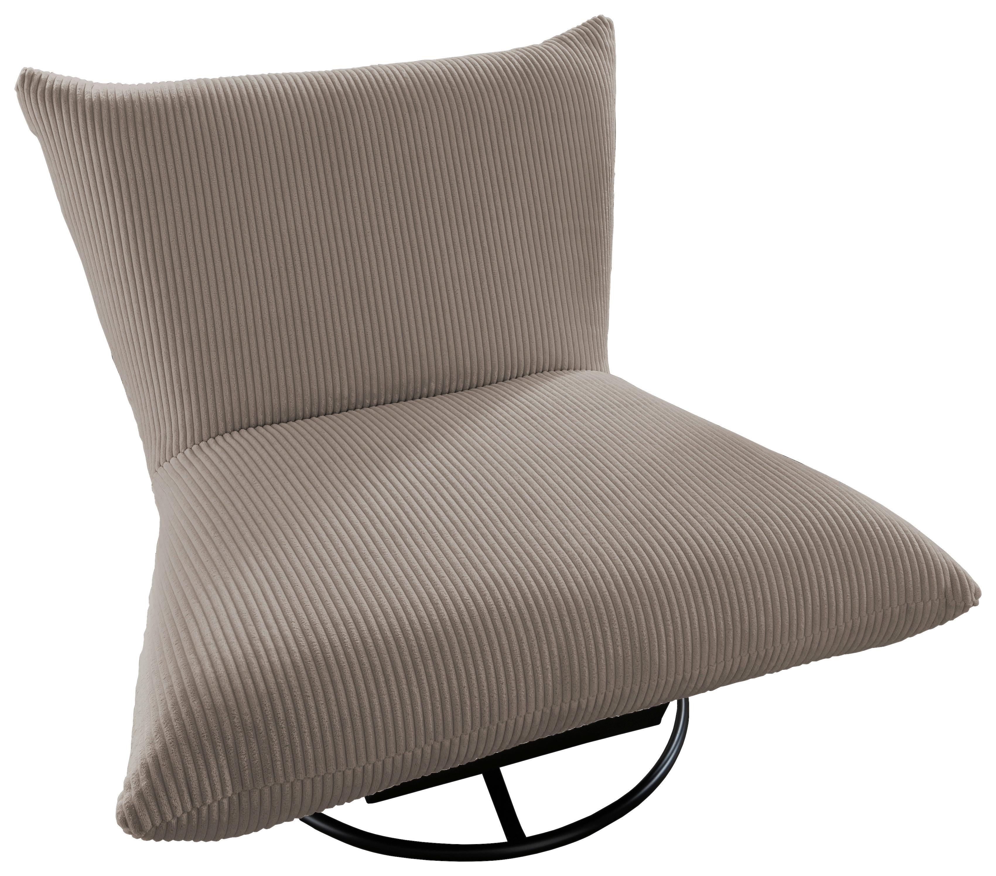 Relaxsessel Cremona Graubraun - Graubraun/Schwarz, Design, Textil/Metall (100/78/96cm) - Livetastic