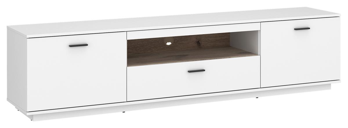 Tv Komoda Cotia New - bijela/boje hrasta, Moderno, drvni materijal/metal (210/51,9/50cm) - Modern Living