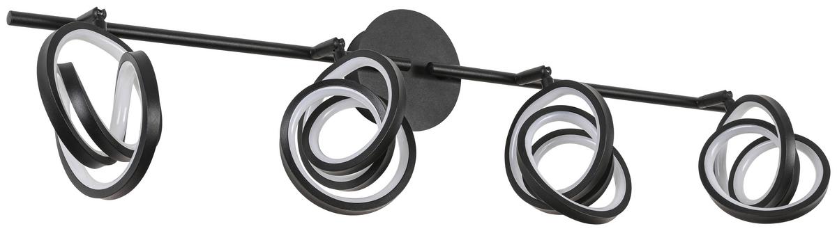 Led Spotlámpa Rundi - fekete, Modern, műanyag/fém (83/12/18cm) - Modern Living