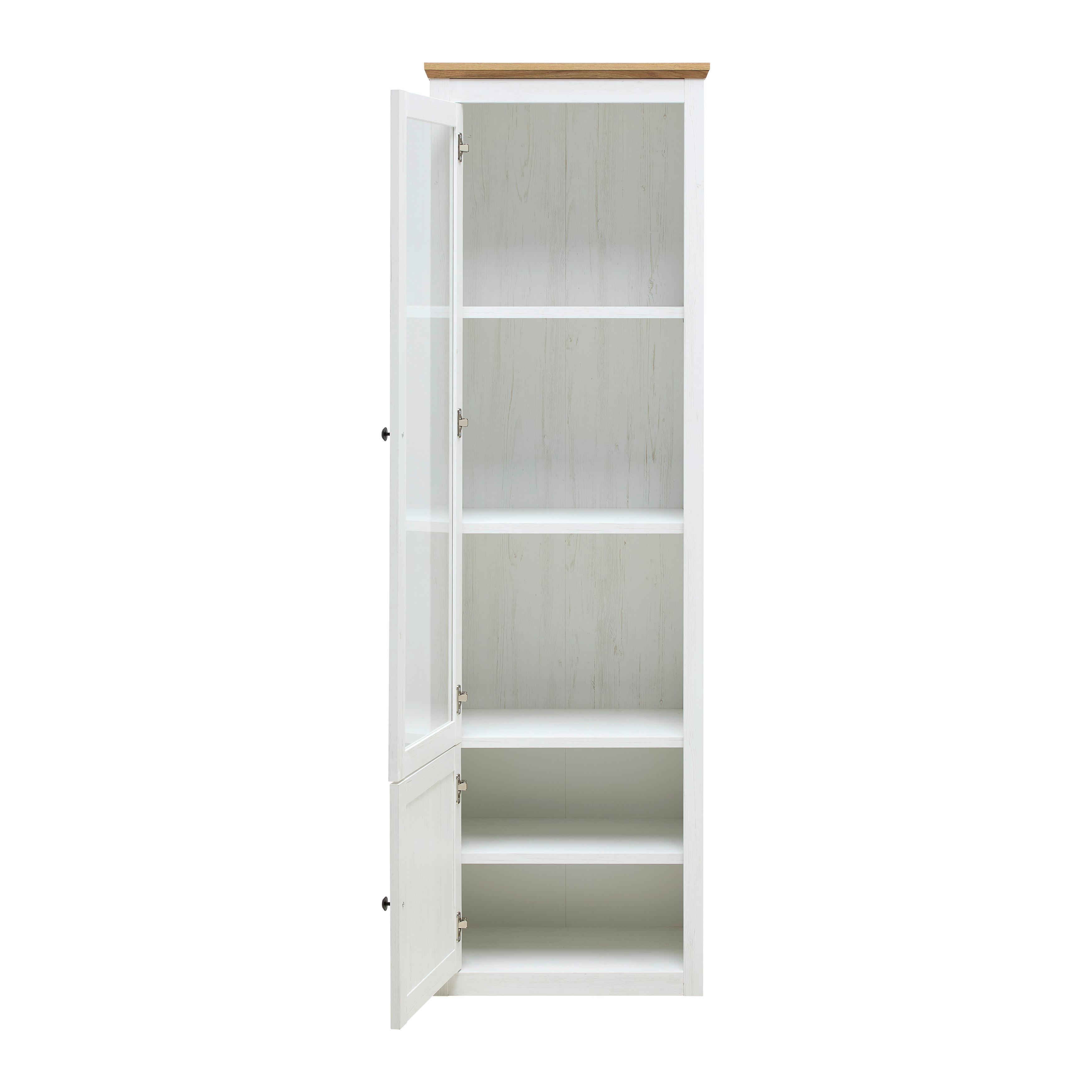 VITRINSKÅP KORSIKA -EXKLUSIV- - vit/svart, Romantik / Lanthus, metall/trämaterial (58,1/195/43cm) - Mömax