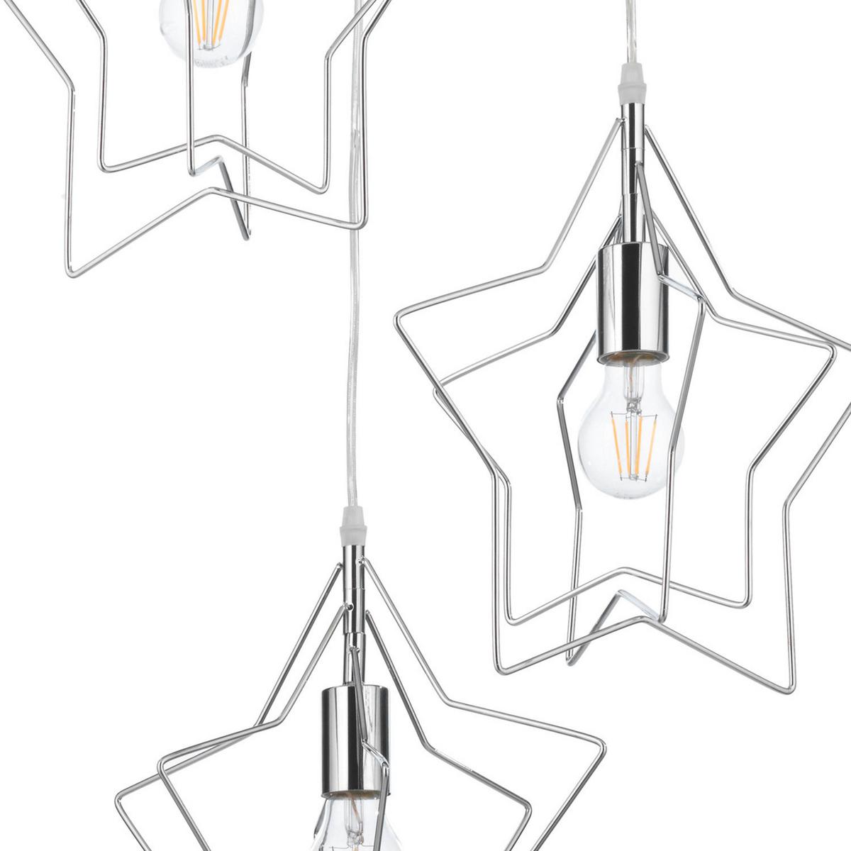 Kinderhängeleuchte Estrella Chromfarben max. 22 Watt - Chromfarben, Design, Metall (38/120cm)