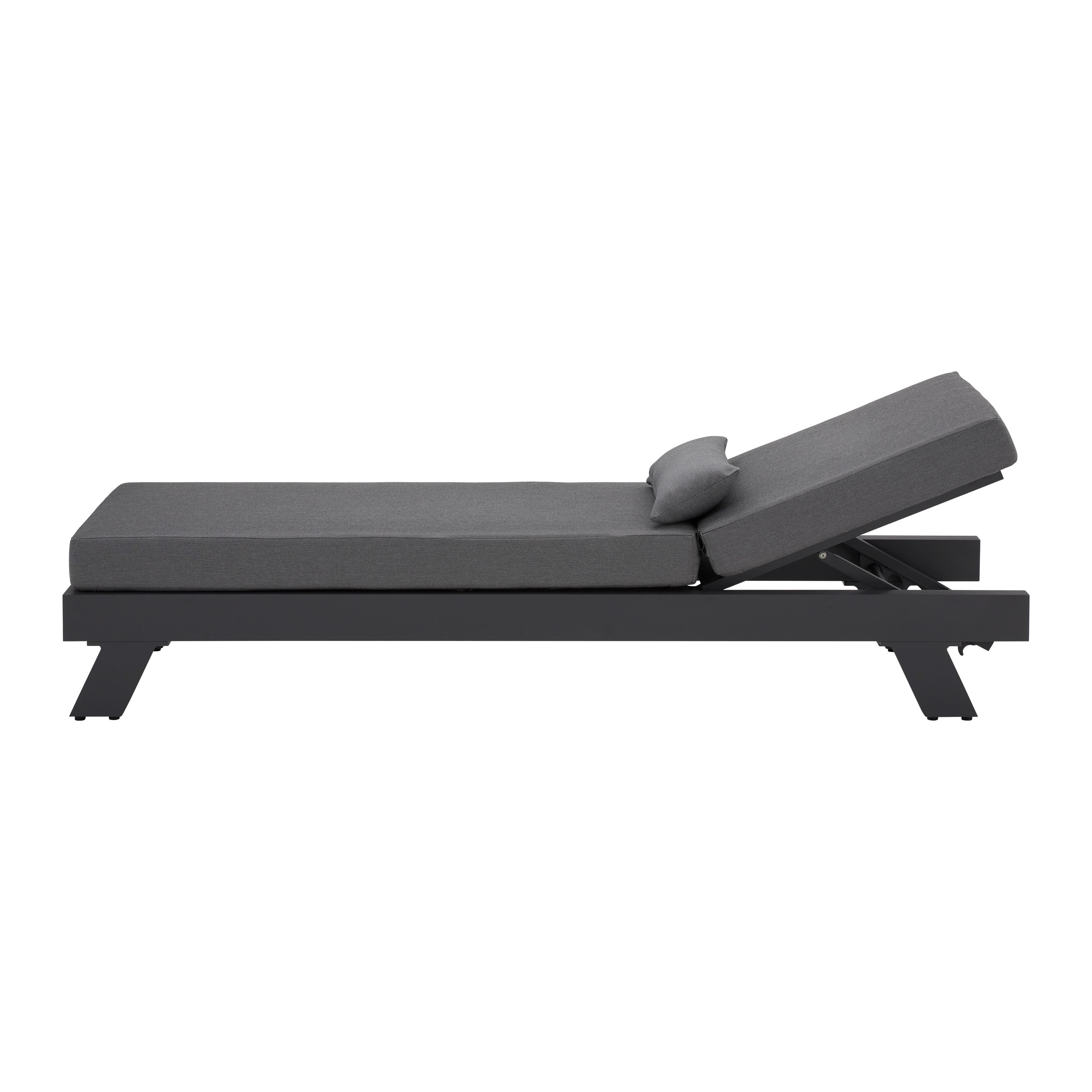 Vrtni Ležalnik Susa, Temno Siva - temno siva, Moderno, kovina/tekstil (200/64/40cm) - Bessagi Garden