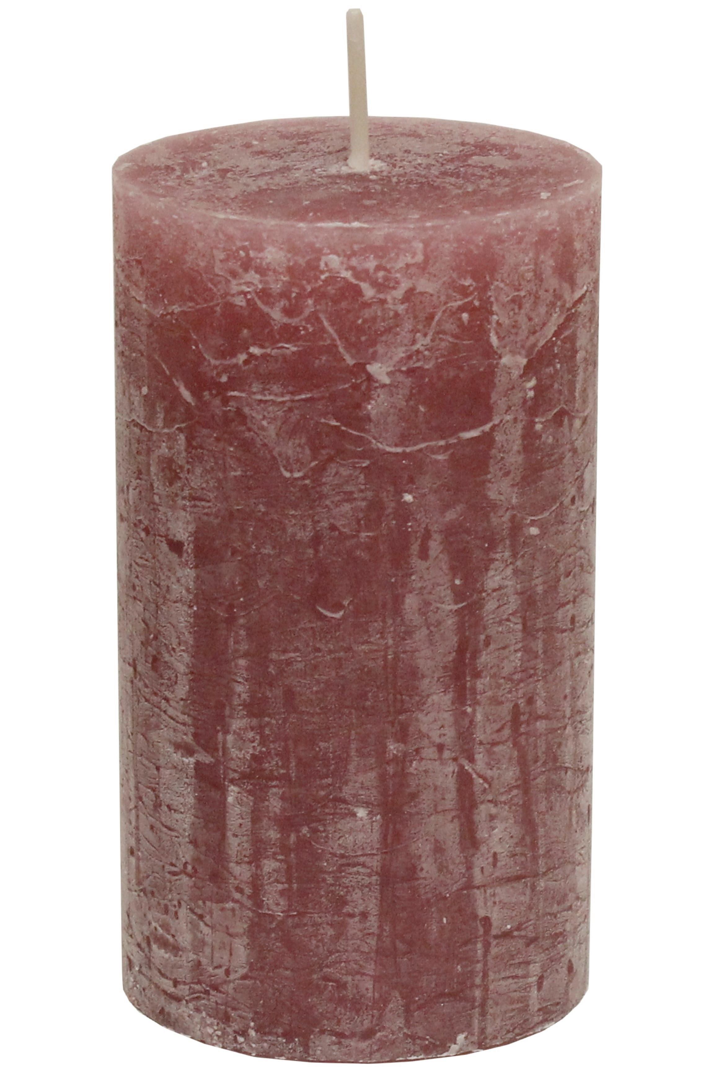 Stumpenkerze Lia in Rosa - Rosa, Modern (6,8/12cm) - Premium Living