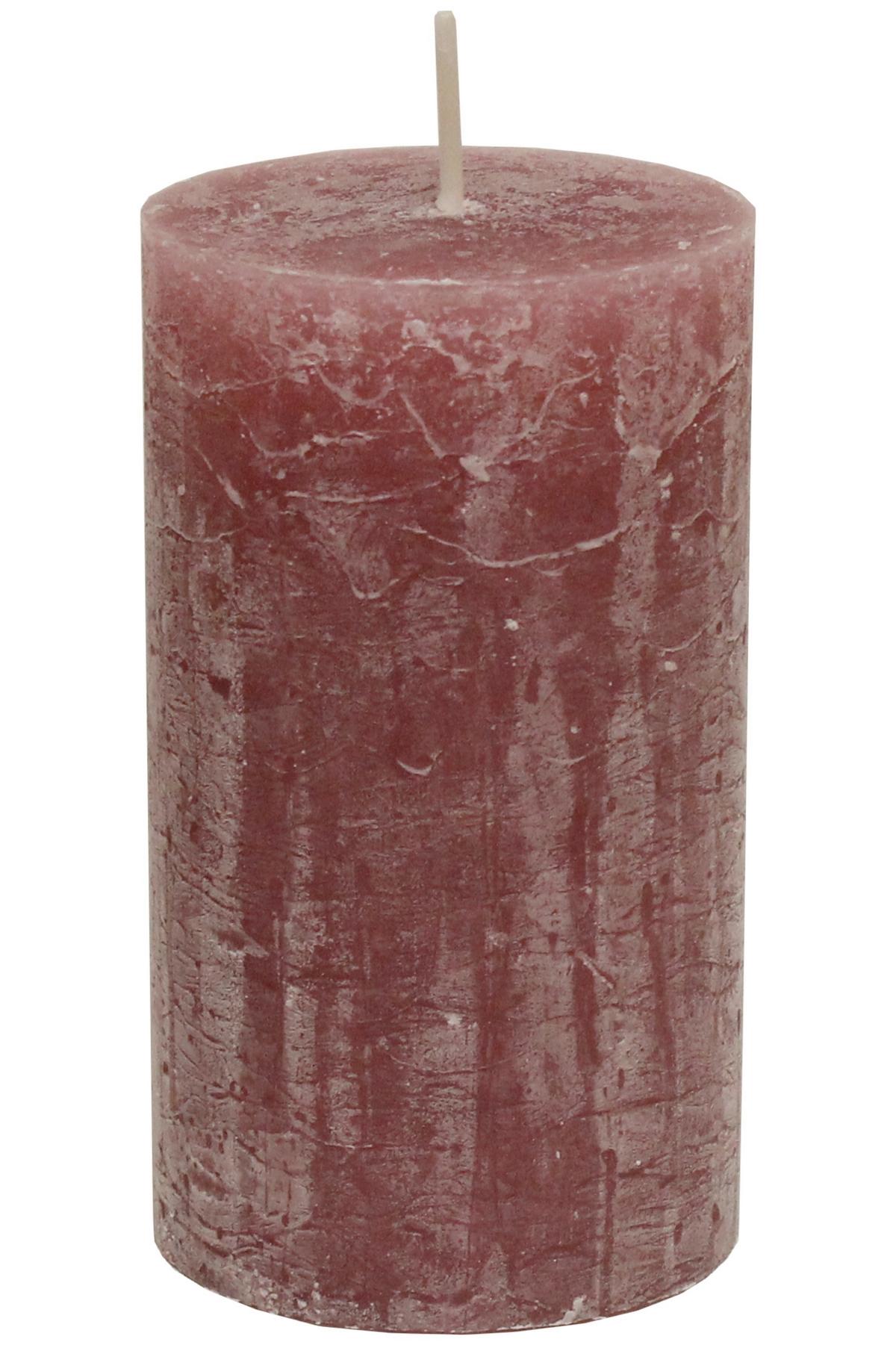 Stumpenkerze Lia in Rosa - Rosa, Modern (6,8/12cm) - Premium Living