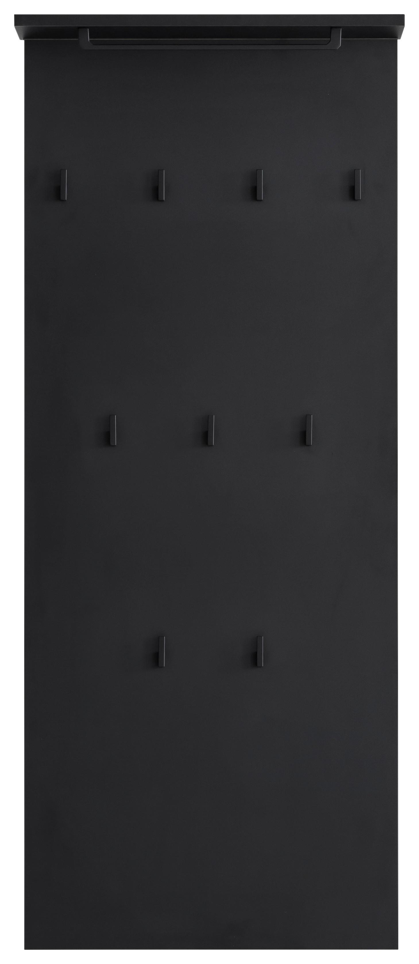 Garderobenpanel Janne ca.50x120,6x19,9cm Schwarz - Schwarz, LIFESTYLE, Holzwerkstoff (50/110,6/20,9cm) - MID.YOU