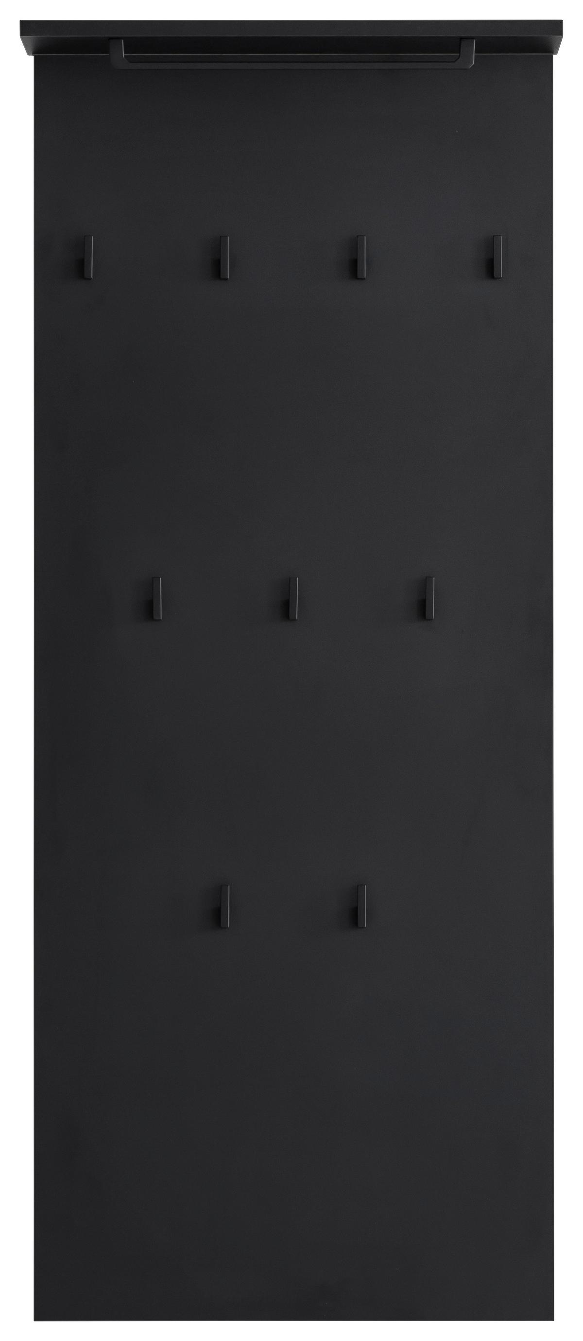 Garderobenpanel Janne ca.50x120,6x19,9cm Schwarz - Schwarz, LIFESTYLE, Holzwerkstoff (50/110,6/20,9cm) - MID.YOU