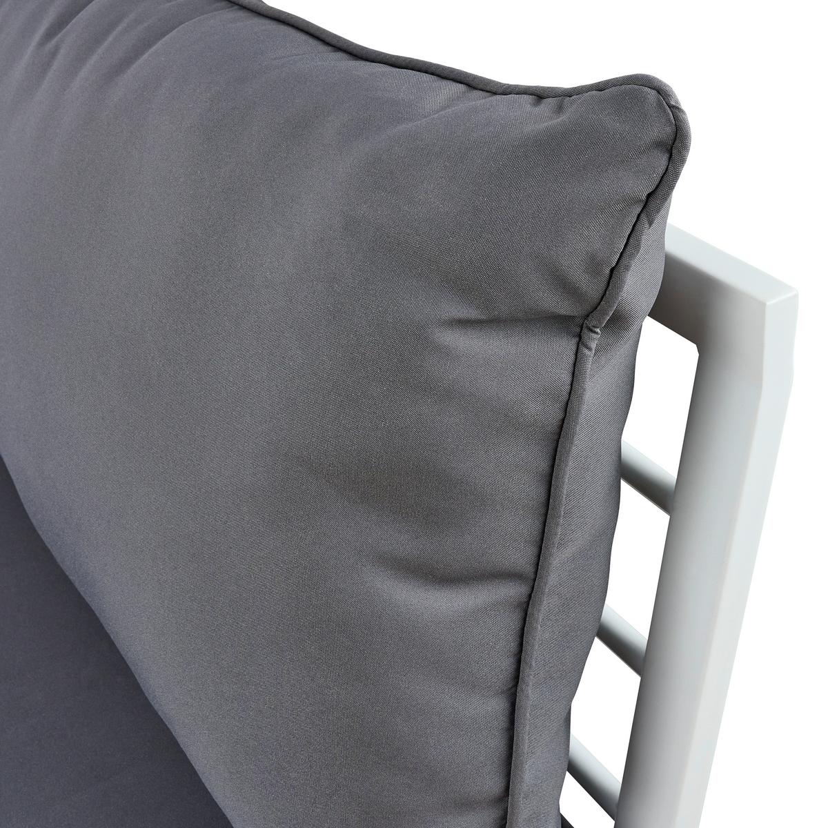 Lounge Garnitura Madeira, Bela, Siva, Les Akacije - temno siva/bela, Moderno, kovina/tekstil (90/30/70cm) - Beldano