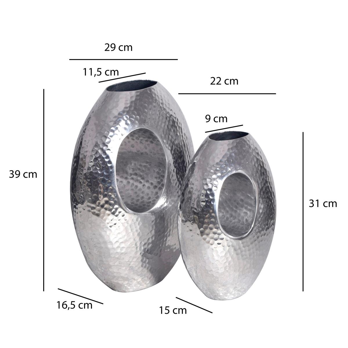 VASE WL7.189 - Silberfarben, Design, Metall (29/39/16,5cm) - Livetastic