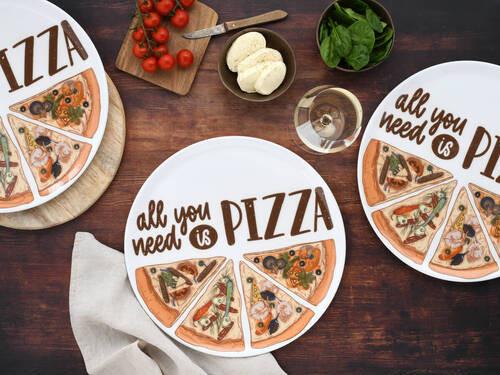 Set Krožnikov Za Pico All You Need Is Pizza, 6-Delni - bela, Trend, keramika (33cm) - Creatable