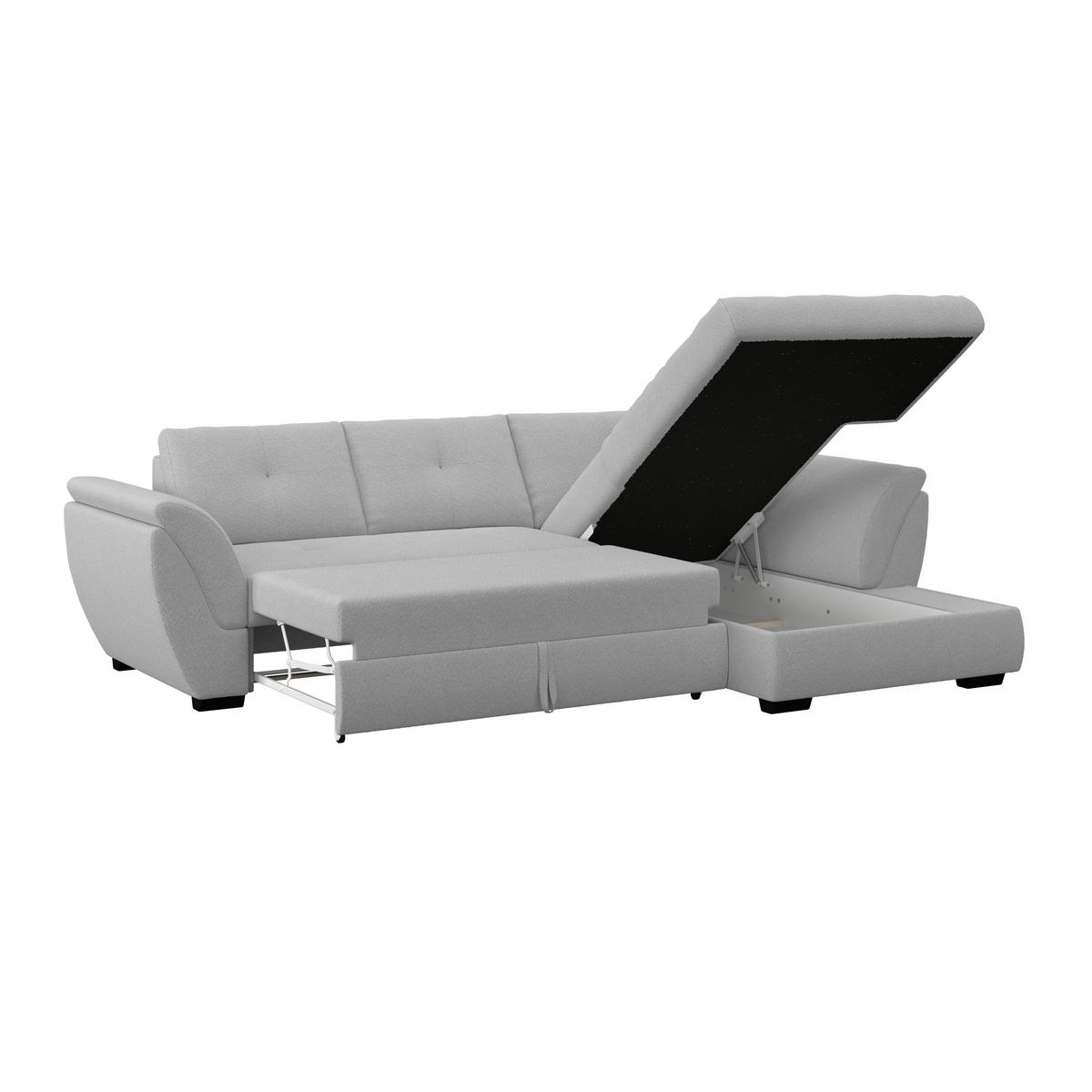 Kutna Garnitura Berisso - svijetlo siva/crna, Konvencionalno, tekstil (278/187cm) - Ondega