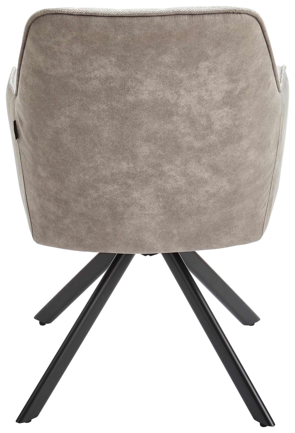 KRZESŁO Z PODŁOKIETNIKAMI JULE - beżowy/czarny, Modern, metal/drewno (60/87/65cm) - Livetastic