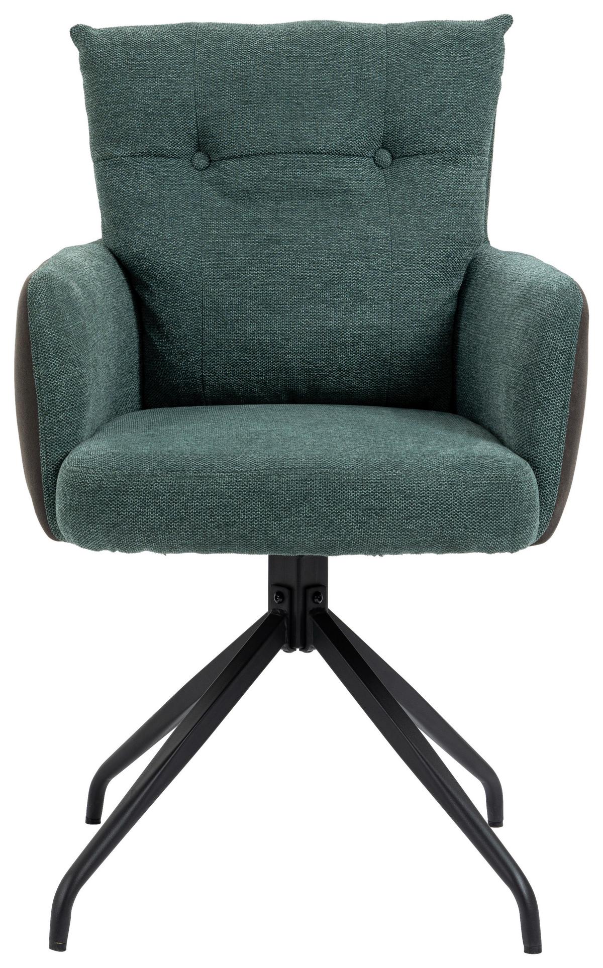 KRZESŁO Z PODŁOKIETNIKAMI MARK - zielony/czarny, Design, metal/tkanina (60/92/67cm) - Livetastic