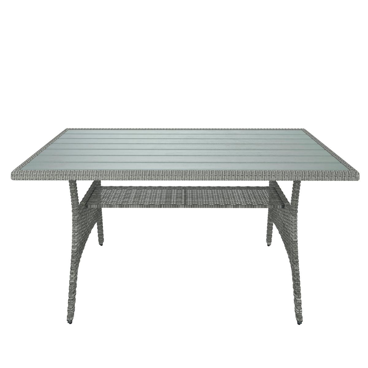 KOMPLET STOŁOWY NA TARAS BILBAO - szary, Modern, tworzywo sztuczne/metal (78kg) - Ambia Garden