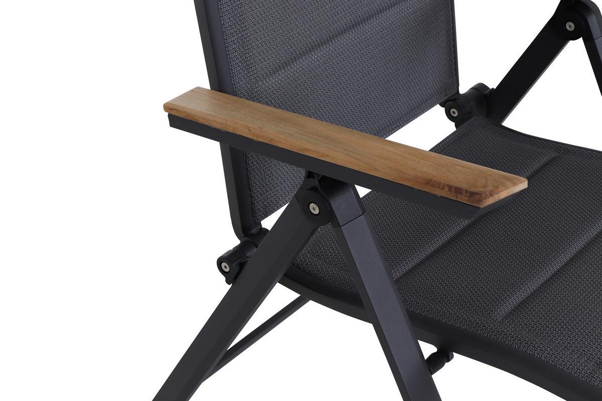 Gartenklappsessel Tesoro ca. 59x110 cm Anthr./Teakholz - Anthrazit, KONVENTIONELL, Holz/Kunststoff (59/110/68cm) - Siena Garden