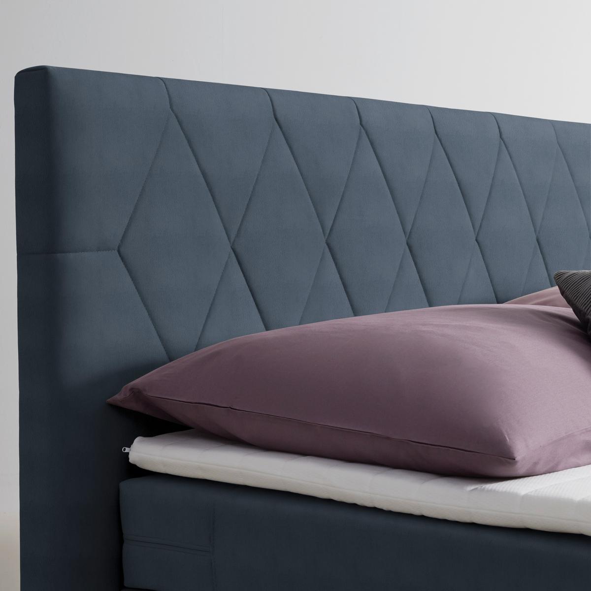 Boxspringbett Josie B Graublau ca. 160x200cm - Graublau/Schwarz, KONVENTIONELL, Holz/Holzwerkstoff (160/200cm) - Mömax