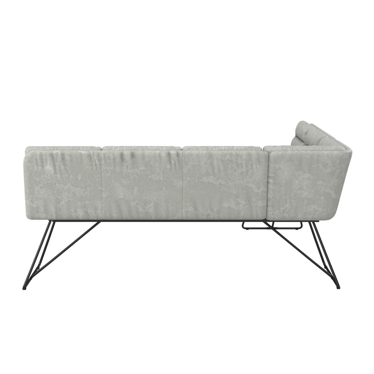 Kotna Klop Kona, Svetlo Siva - črna/svetlo siva, Moderno, kovina/tekstil (135/180cm) - Bessagi Home