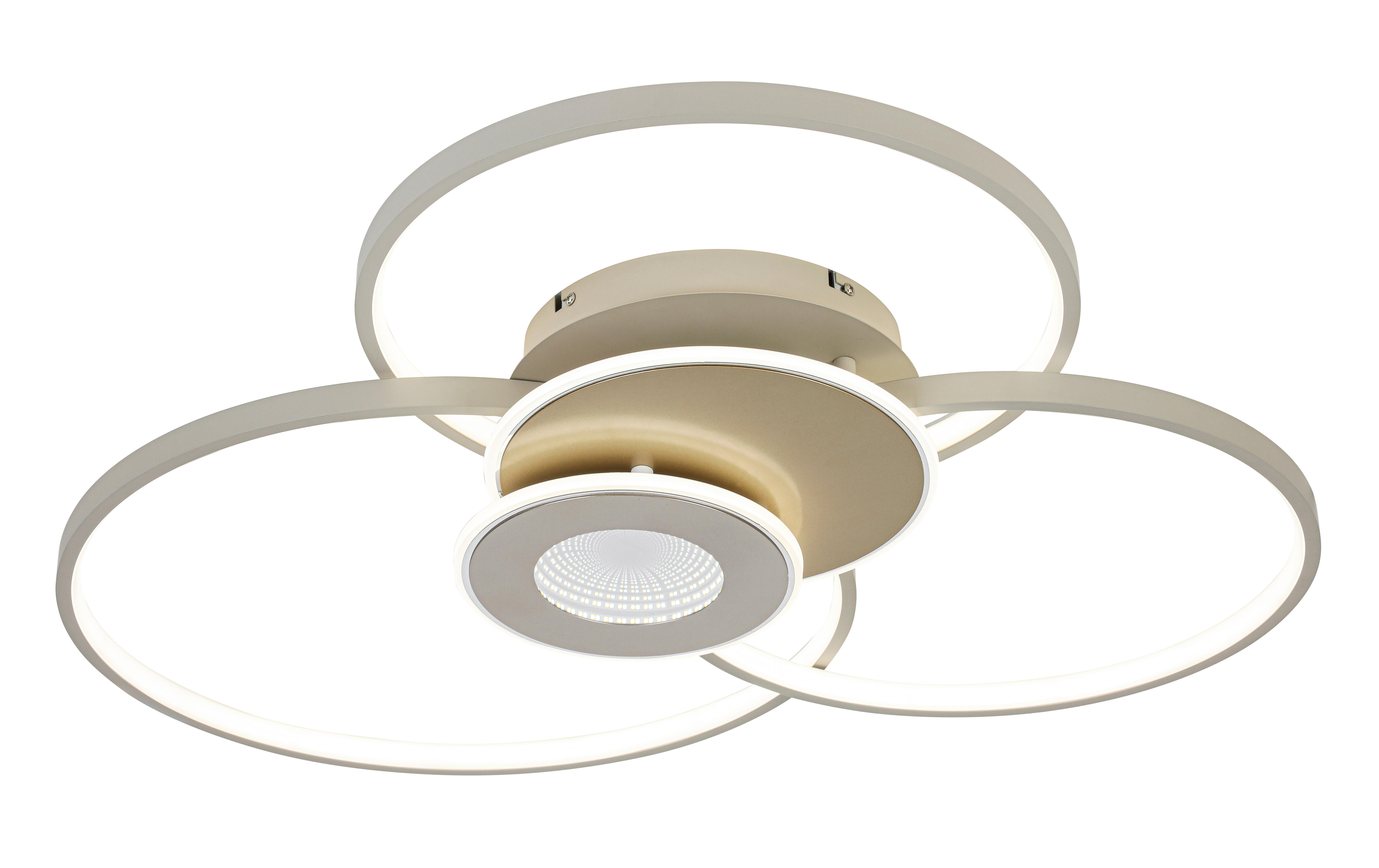 LED-Deckenleuchte Sehr Champagnerfarben max. 40 Watt - Sandfarben/Champagner, MODERN, Kunststoff/Metall (74/77/11cm) - Mömax