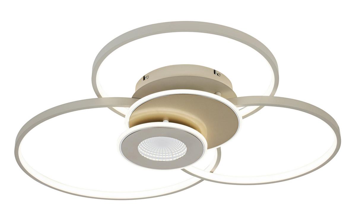 LED-Deckenleuchte Sehr Champagnerfarben max. 40 Watt - Sandfarben/Champagner, MODERN, Kunststoff/Metall (74/77/11cm) - Mömax