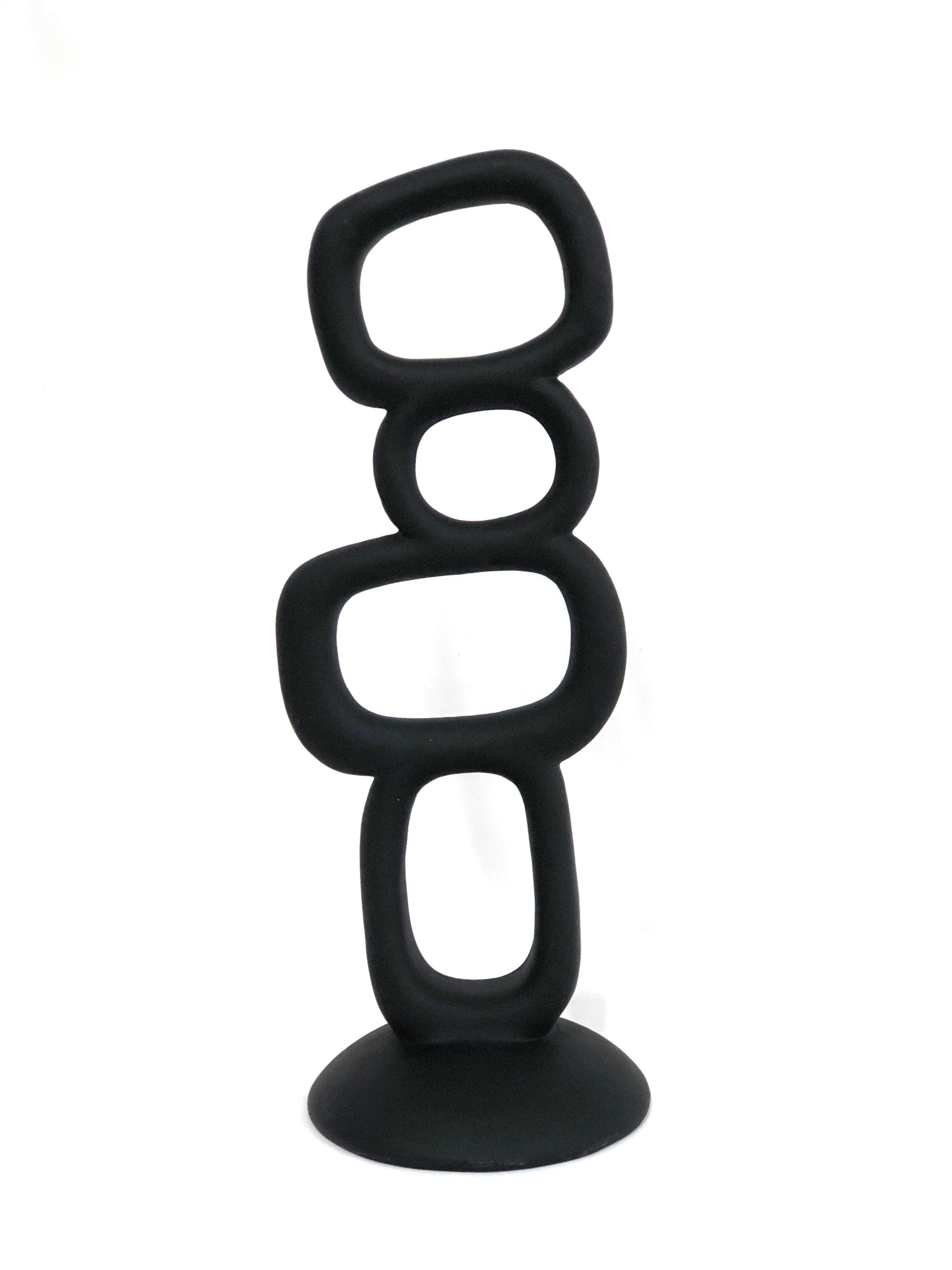 Skulptur Nele in Schwarz - Schwarz, ROMANTIK / LANDHAUS, Kunststoff (11,5/32/10,5cm) - Modern Living